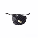 Δαχτυλίδι μακραμέ με ασημένιο ψαράκι